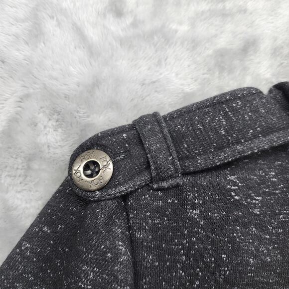 Vintage Fox Racing Jacket Women L Black Speckled Knit Button Front Hooded Casual - Picture 3 of 13